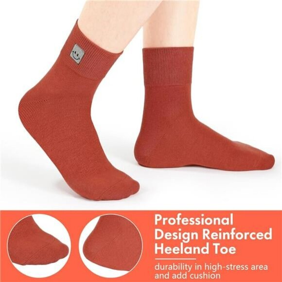 Soft Cotton Women Socks above Ankle Crew Bootie Socks Cute Lovely Smiley Face - Picture 5 of 7